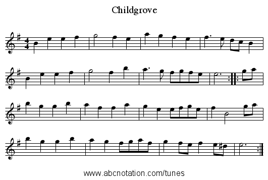 Childgrove - staff notation