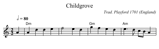 Childgrove - staff notation