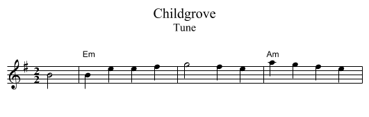 Childgrove - staff notation