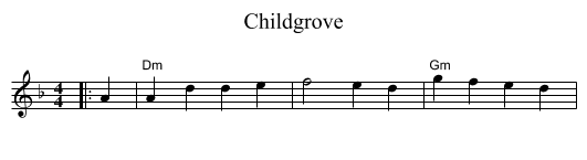 Childgrove - staff notation
