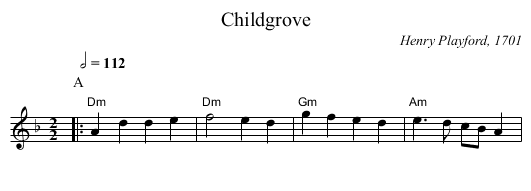 Childgrove - staff notation