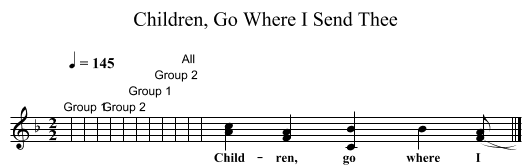 Children, Go Where I Send Thee - staff notation