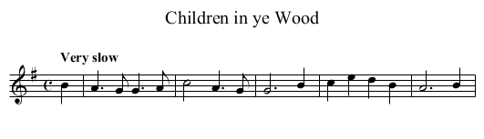 Children in ye Wood - staff notation