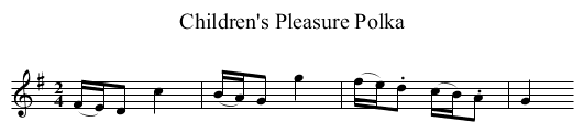 Children's Pleasure Polka - staff notation