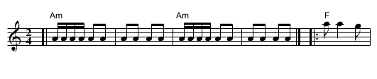 Chilili [Am/C] - staff notation