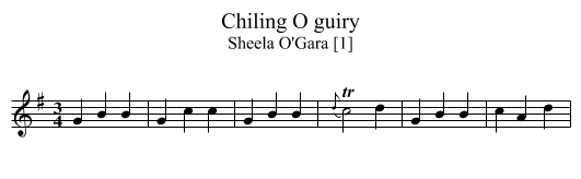 Chiling O guiry - staff notation