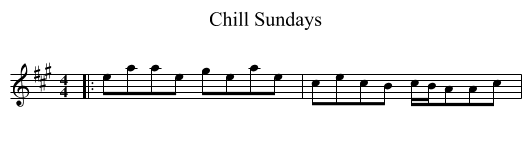 Chill Sundays - staff notation