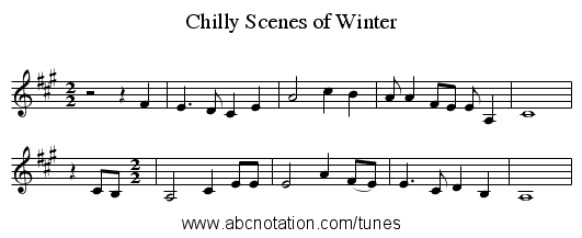 Chilly Scenes of Winter - staff notation
