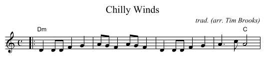 Chilly Winds - staff notation