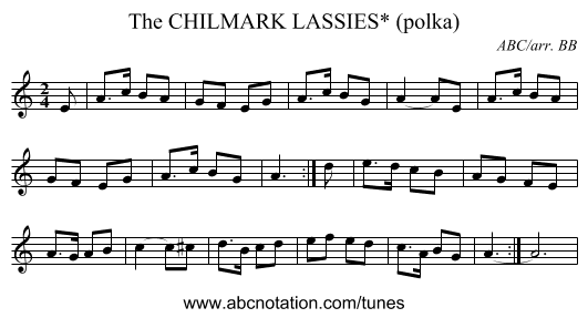 CHILMARK LASSIES* (polka), The - staff notation