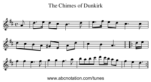 Chimes of Dunkirk, The - staff notation