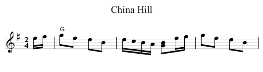 China Hill - staff notation