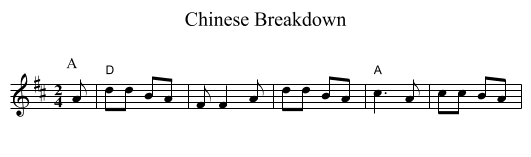 Chinese Breakdown - staff notation