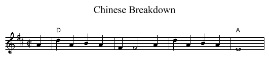 Chinese Breakdown - staff notation