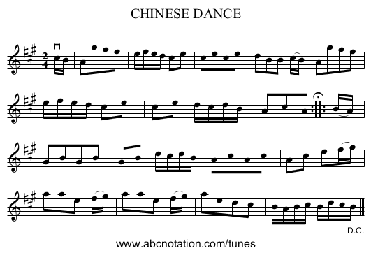 CHINESE DANCE - staff notation