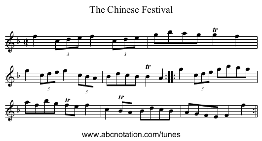 Chinese Festival, The - staff notation