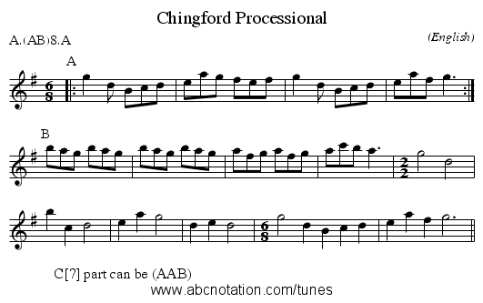 Chingford Processional - staff notation