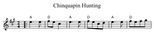 Chinquapin Hunting - staff notation