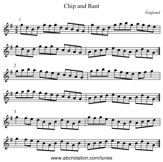 Chip and Rant - staff notation