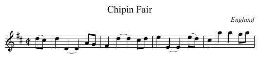 Chipin Fair - staff notation