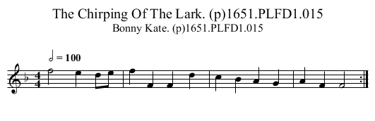 Chirping Of The Lark. (p)1651.PLFD1.015, The - staff notation