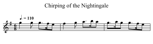 Chirping of the Nightingale - staff notation
