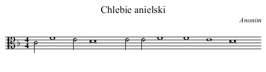 Chlebie anielski - staff notation