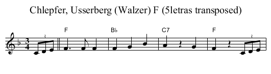 Chlepfer, Usserberg (Walzer) F (5letras transposed) - staff notation