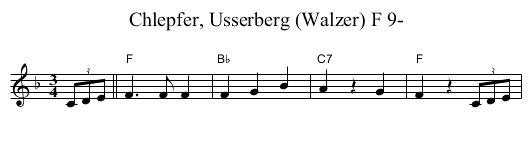 Chlepfer, Usserberg (Walzer) F 9- - staff notation