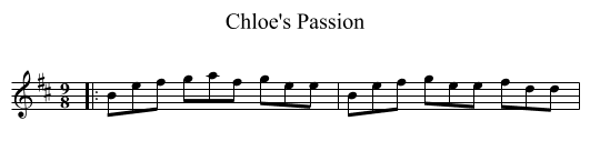 Chloe's Passion - staff notation