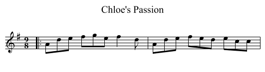 Chloe's Passion - staff notation