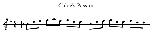 Chloe's Passion - staff notation