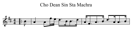 Cho Dean Sin Sta Machra - staff notation