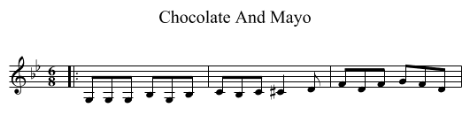 Chocolate And Mayo - staff notation