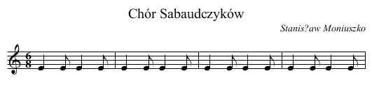 Chór Sabaudczyków - staff notation