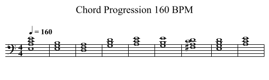 Chord Progression 160 BPM - staff notation
