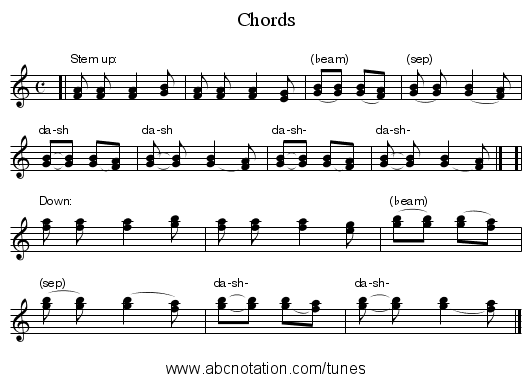 Chords - staff notation
