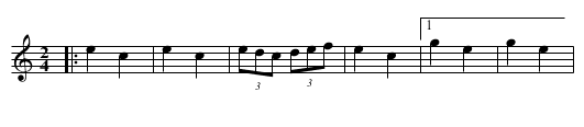 CHORUS FROM LES HUGUENOTS. - staff notation