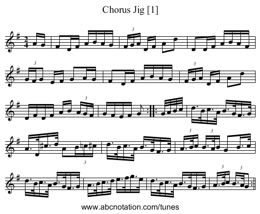 Chorus Jig [1] - staff notation
