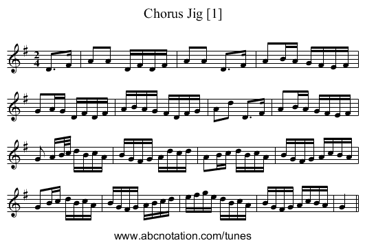 Chorus Jig [1] - staff notation