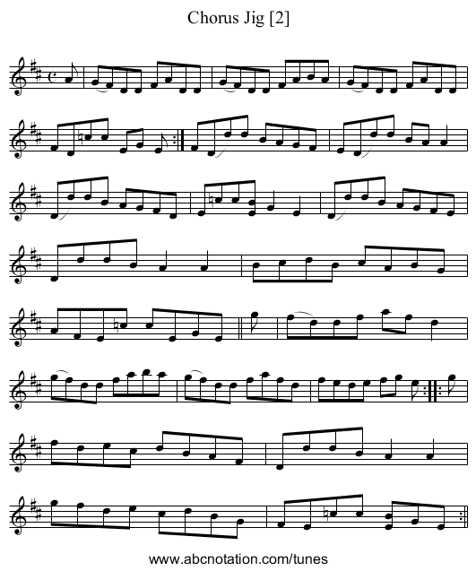 Chorus Jig [2] - staff notation