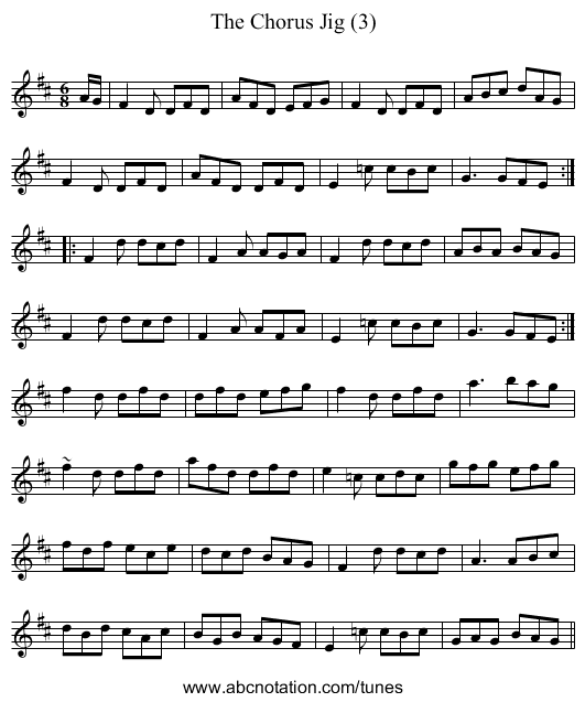 Chorus Jig (3), The - staff notation