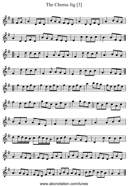 Chorus Jig [3], The - staff notation