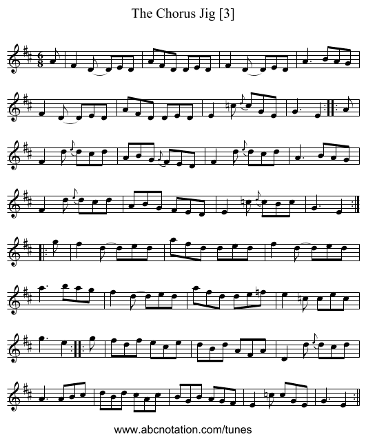 Chorus Jig [3], The - staff notation