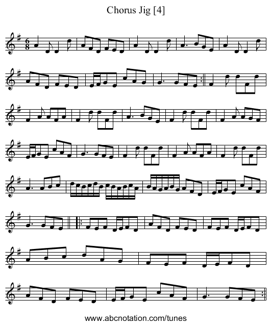 Chorus Jig [4] - staff notation