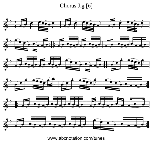 Chorus Jig [6] - staff notation