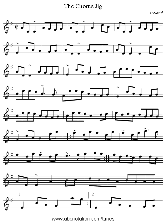 Chorus Jig, The - staff notation