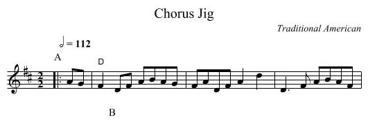 Chorus Jig - staff notation