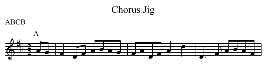 Chorus Jig - staff notation