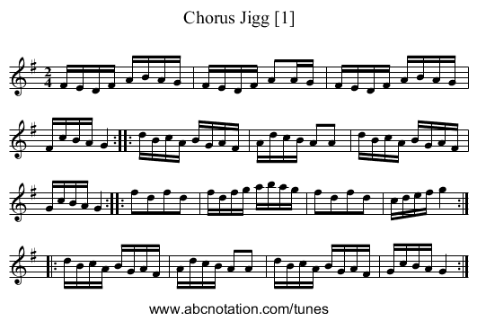 Chorus Jigg [1] - staff notation